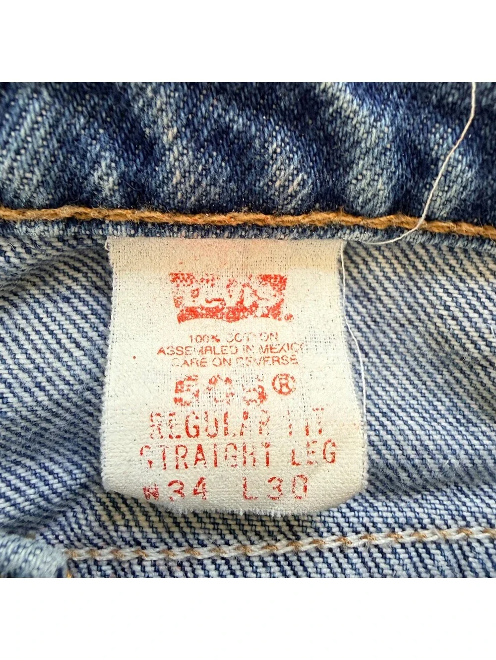 Vintage 1995 Levi's 505 Orange Tab Jeans Mens 34x30 Regular Straight Denim